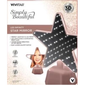 Vivitar® LED Infinity Rose Gold Star Shaped Vanity Mirror