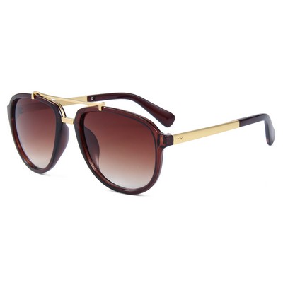 Sunglasses - Brown Lenses - Brown Frames - Gold Temples