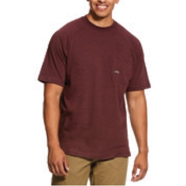 Ariat® Rebar™ Cotton Strong™ Men's Burgundy Heather T-Shirt