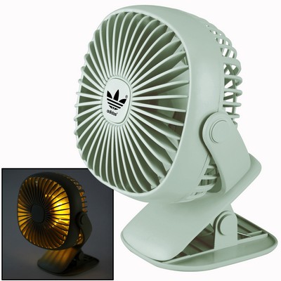 Rotatable Fan w/Night Light & Clip