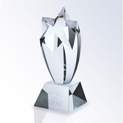 Rising Star Crystal Award (Clear Slant Base)