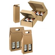 Tawney Texture Ribbed Italian 2 Wine Bottle Box w/Dividers