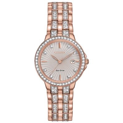 Citizen Ladies' Silhouette Eco-Drive Pink Gold-Tone Watch Crystals