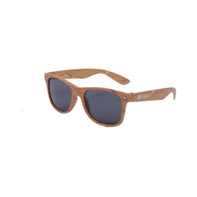 Wood Tone Promotional Sunglasses