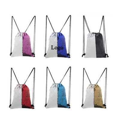 2-color Sequin Drawstring Backpack