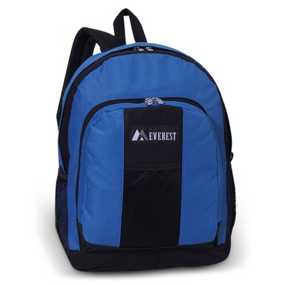 Everest Backpack with Front and Side Pockets, Royal Blue/Black