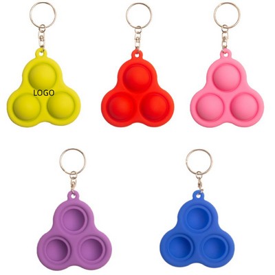 Triangular Silicone Push Bubble Toy Key Chain