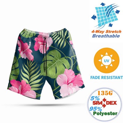 135G Light 4-Way Stretch Women's Mid-Length Hawaiian Shorts