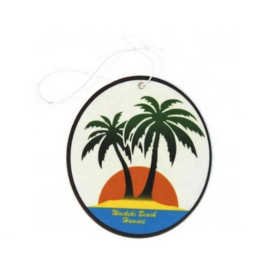 3.25" Die Cut Shape Custom Full Color Printed Air Freshener w/Fresh Baked Cookies Scent