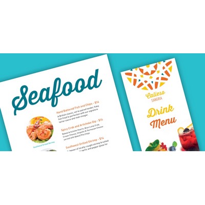 100 lb. Gloss Cover Mini Menu (3½"x8½")