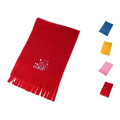 Embroidered Polar Fleece Scarf