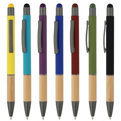 Eco-Friendly Bamboo Aluminum Stylus Ballpoint Pen