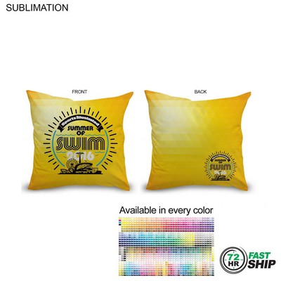 72 Hr Fast Ship - Sublimated Throw Cushion, 12x12, Invisible Zipper Closure, Removable insert