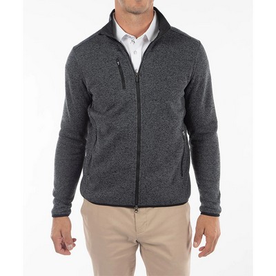 Bobby Jones Performance Heathered Full Zip Fleece Jacket