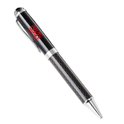 Carbon Fiber Barrel Metal Twist Action Ballpoint Pen /Stylus