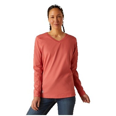 Ariat® Women's Mineral Red FR Air Crew V-Neck Long Sleeve Top