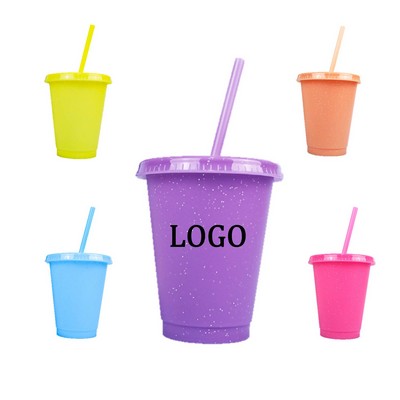 16 Oz. Glitter Color Changing Cup w/Lid