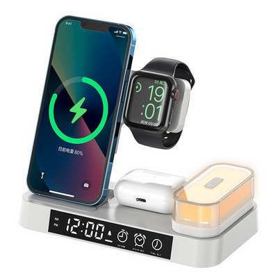 3 In 1 Digital Alarm Clock 15 Watt Qi Fast Wireless Charger