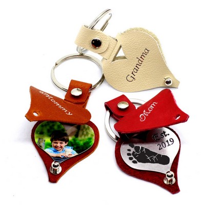 Heart Fold Photo Frame Keychain