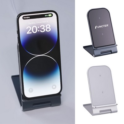 15W Foldable Wireless Charger Station Aluminum Phone Holder