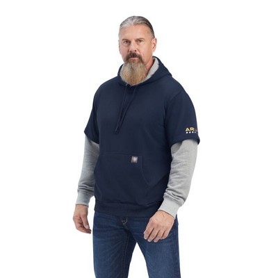 Arait® Men's Navy Blue/Heather Gray Rebar® Workman™ Dually Hoodie