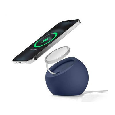 Custom Spherical Desktop Wireless Charger Silicone Holder for MagSafe