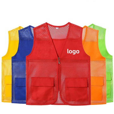 Zipper Overalls Advertising Shirt Vest