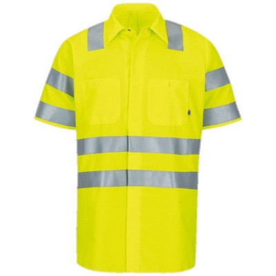 Red Kap™ Short Sleeve Hi-Visibility RipStop Work Shirt w/ MIMIX™ & OilBlok - Type R, Class 3