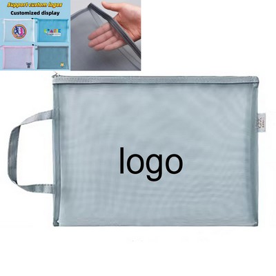 A4 Mesh File Bag with Zipper