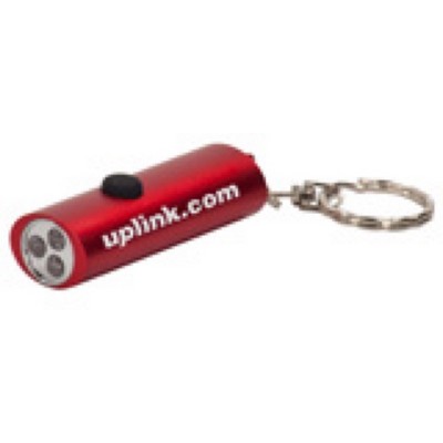 2 3/8" Red 3-LED Flashlight with Keychain