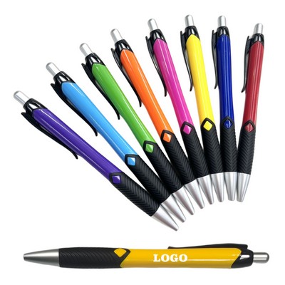 Plastic Ballpoint Pen With Rubber Sleeve