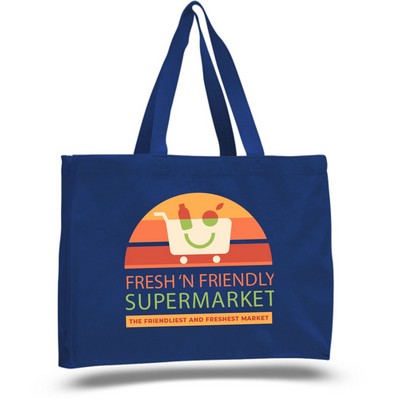 Sublimation 12 oz Poly Canvas Tote Bag - 15" x 12" x 4"G x 20"Handle