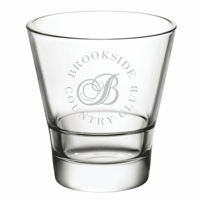 Deep Etched or Laser Engraved Acopa Select 9 oz. Flared Stackable Rocks / Old Fashioned Glass