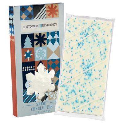 3.5 Oz. Belgian Chocolate in Snowflake Window Box - Winter Wonderland Bar