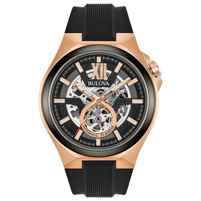 Bulova® Maquina Automatic Watch w/Black Strap