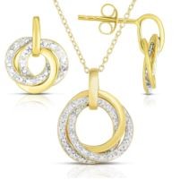 Jilco Inc. Tri Circle Earrings & Necklace Set