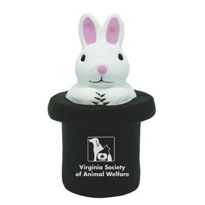 PU Magic White Rabbit in Hat Design Stress Ball