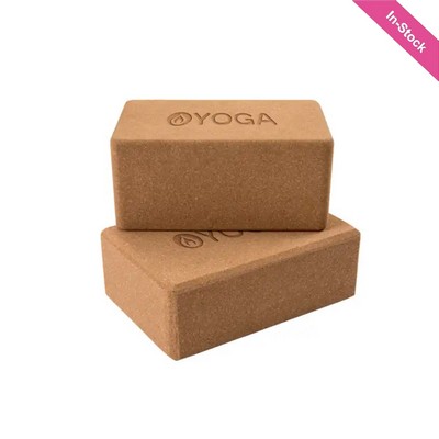 Natural Cork Yoga Block 4" Thick - OCEAN