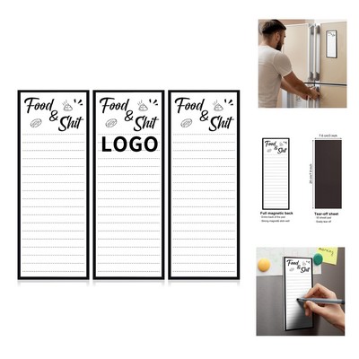 3 x 8 Inch 50 Sheets Magnetic List Notepad Funny Grocery List