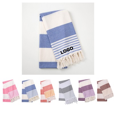 Turkish Cotton Beach Towel for Luxuriously Soft and Absorbent Shoreside Comfort