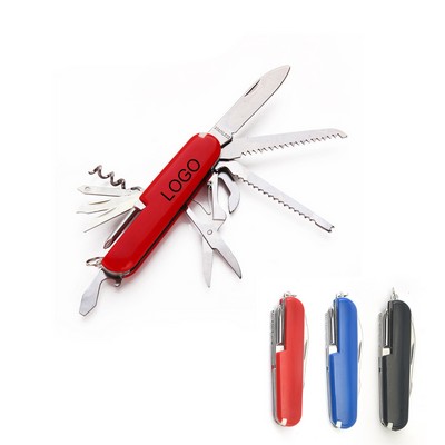 3 4/5"x1" 11-in-1 Multi-Function Foldable Stainless Steel Multitool/Survival Pocket Knife w/Clip