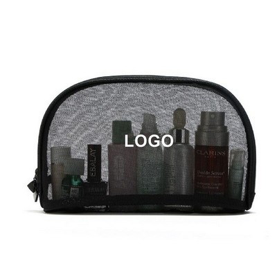 Black Mesh Cosmetic Bag