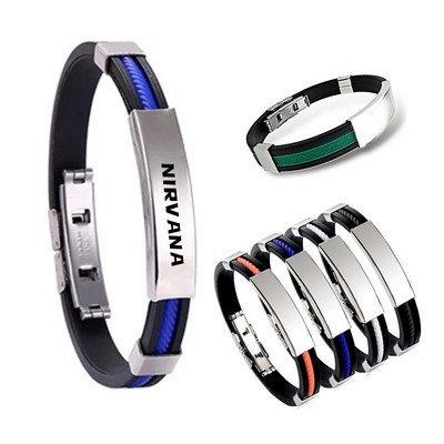 Stainless Steel Silicone Bracelet