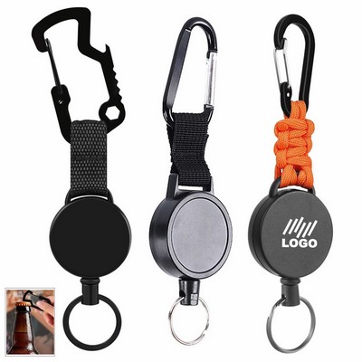 Retractable Badge Reel Carabiner Keychain