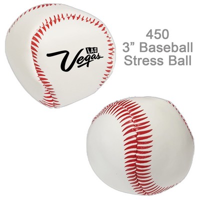 Popular 3" Baseball Soft Squeezable Stress Ball - Stress Reliever