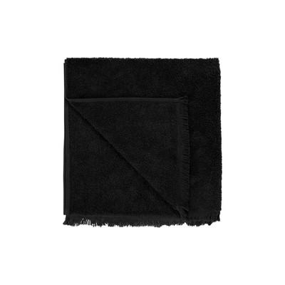 blomus Frino Black Fringed Organic Cotton Terry Bath Towel