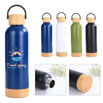 17oz Stainless Steel Vacuum Insulated Tumbler w/ Bamboo Lid