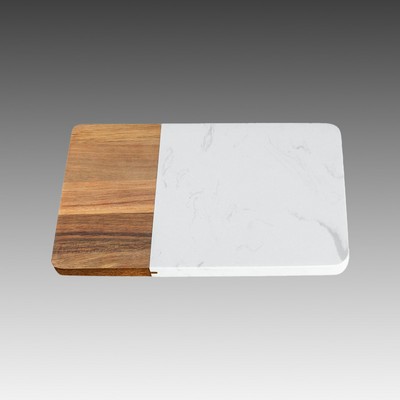 Rectangular Marble & Acacia Wood Board