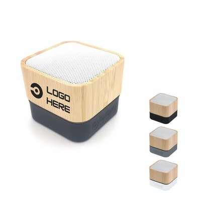 Square Bamboo Wooden Bluetooth Wireless Speaker