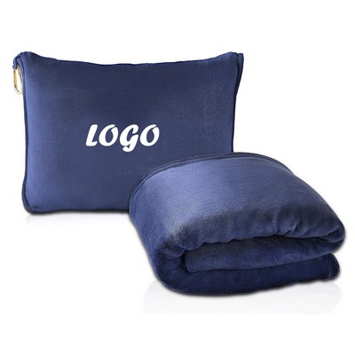 2 in 1 Travel Fleece Blanket and Pillow